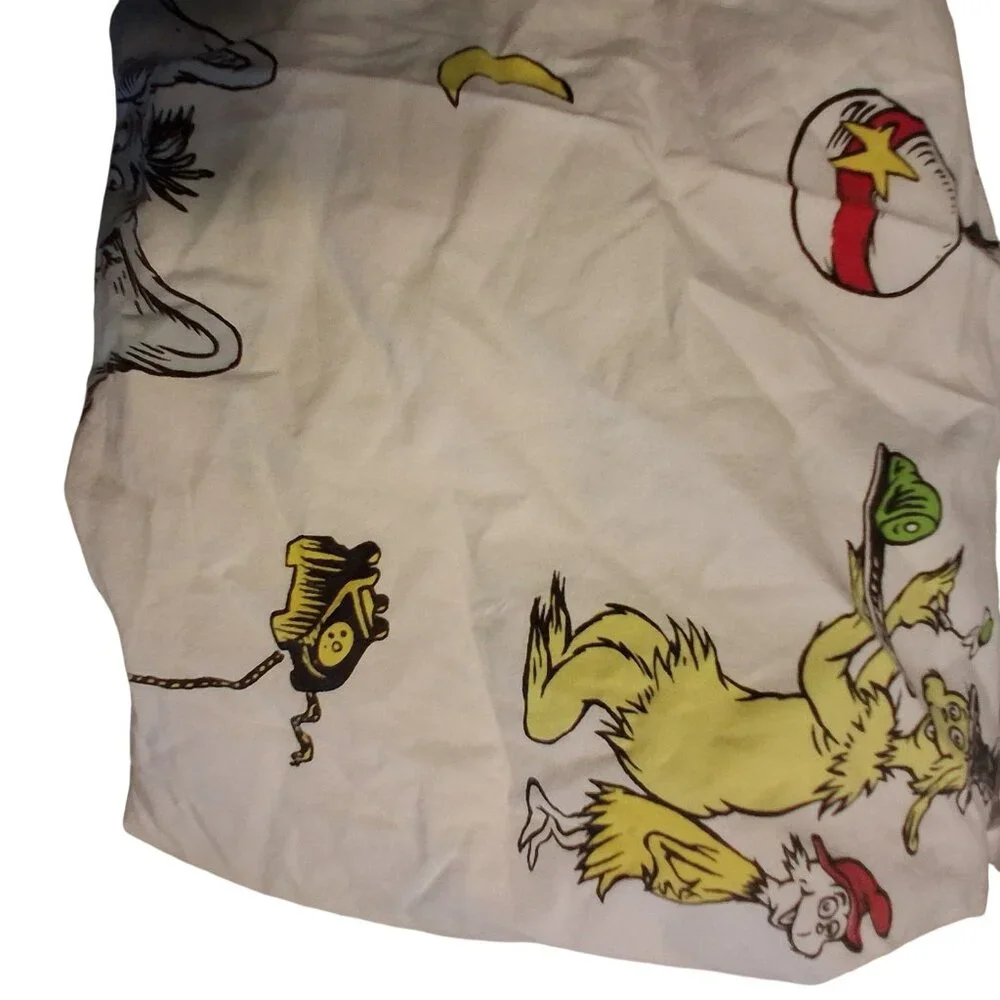 Pottery Barn Kids crib fitted sheet ONLY cotton Dr Seuss Cat in the Hat Lorax